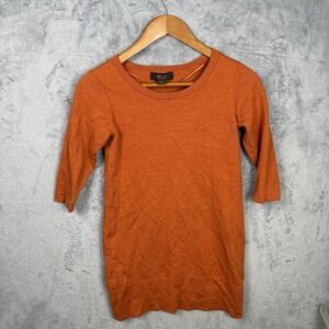 Victor Alfaro Wool Sweater Orange Small Half Sleeve Preppy Old Money‎ Academia